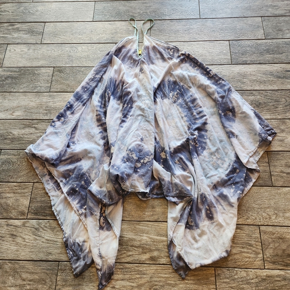Roberta Roller Rabbit Tie Dye Caftan Dress Blue White O/S Hand Block Inspired - Picture 5 of 10